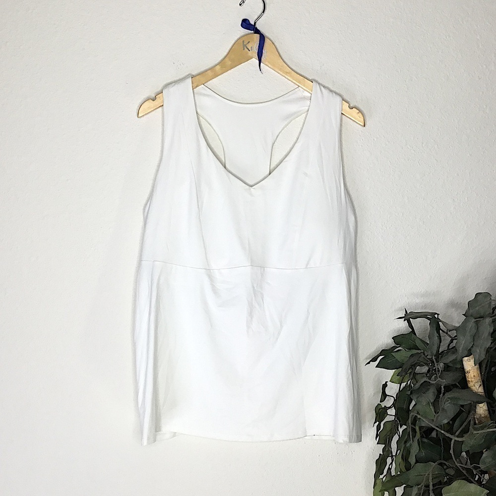 PLUS Fabletics White Workout Tank Top